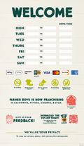 Restaurant Hours - Door Cling - Franchise