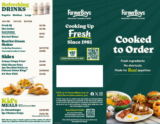 To-Go Menu Tri-fold - No Prices