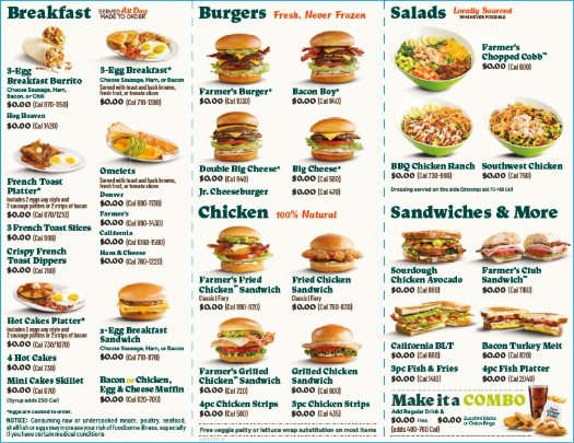 To-Go Menu Tri-fold - With Prices