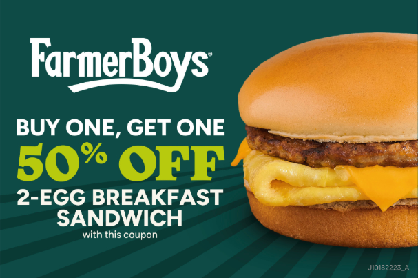 Post Cards - BOGO 50% Off 2-Egg Sandwich