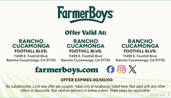 Coupon Cards - $ Off Any Salad