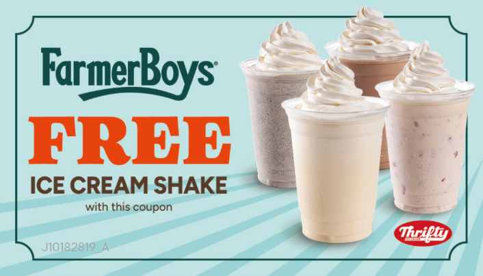 Prize Cards - Free Ice Cream Shake